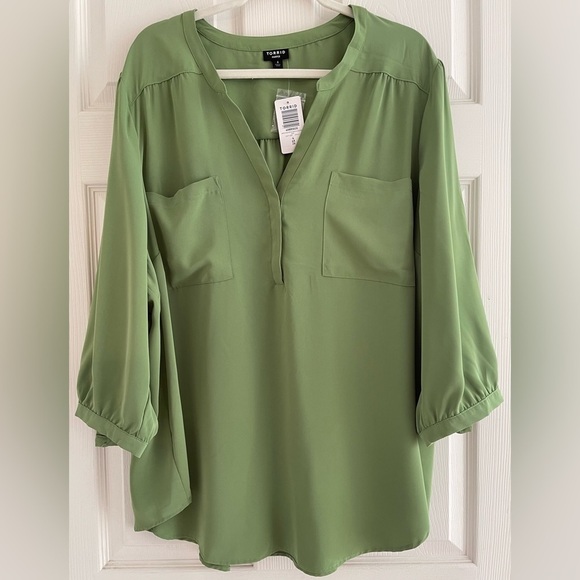 NWT TORRID Women’s Plus Size Harper Studio 3/4 Sleeve Blouse Size 4X - Picture 1 of 7